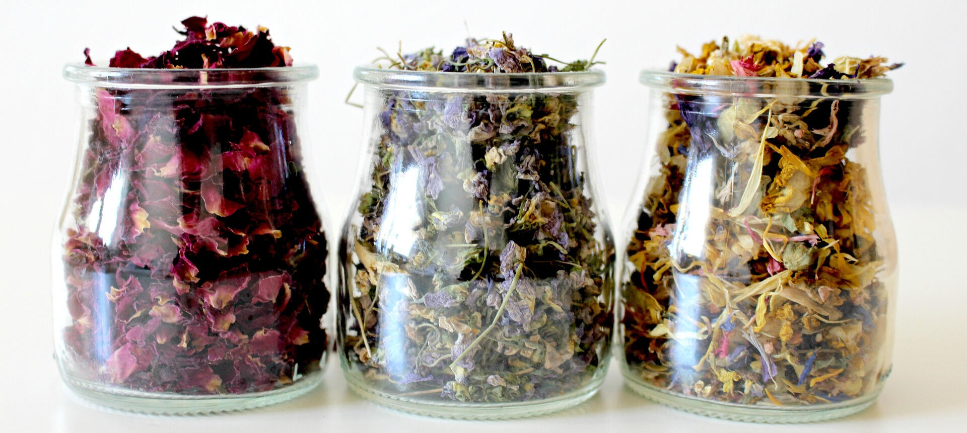 Glass jar with flowers